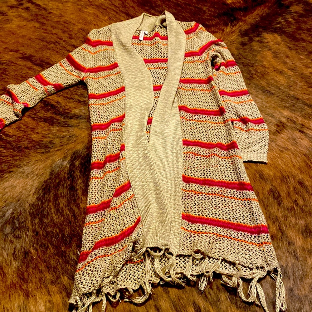 Red camel size small cardigan